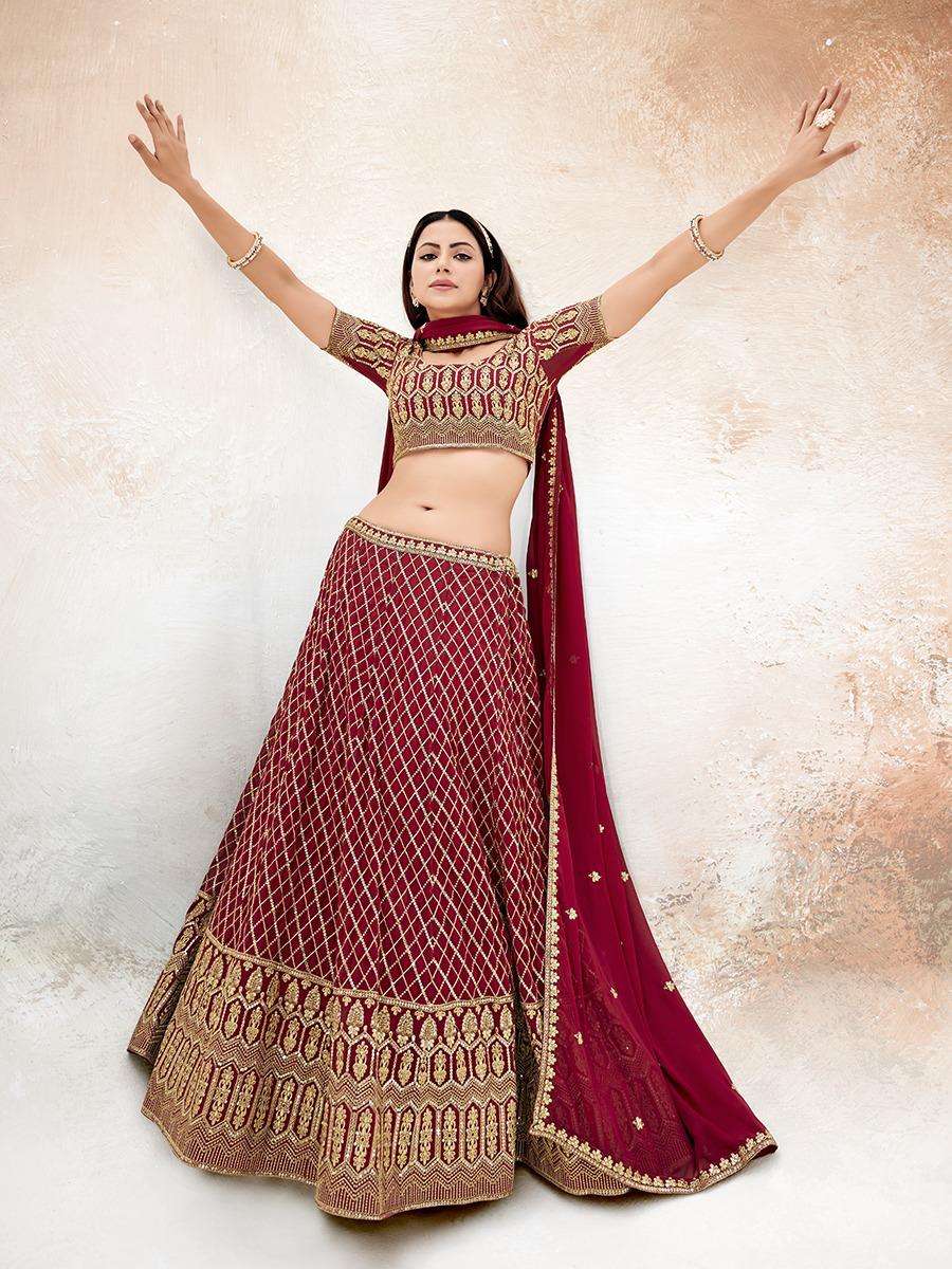 005 RED SHEE STAR LEHENGA..